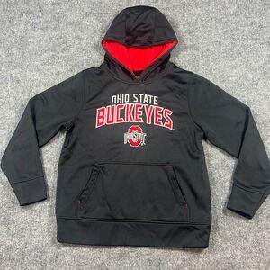 Scarlet & Gray Ohio State Buckeyes Hoodie Kids Medium Black Red Fleece Lined